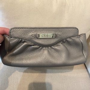 Grey Metallic Cole Haan Clutch